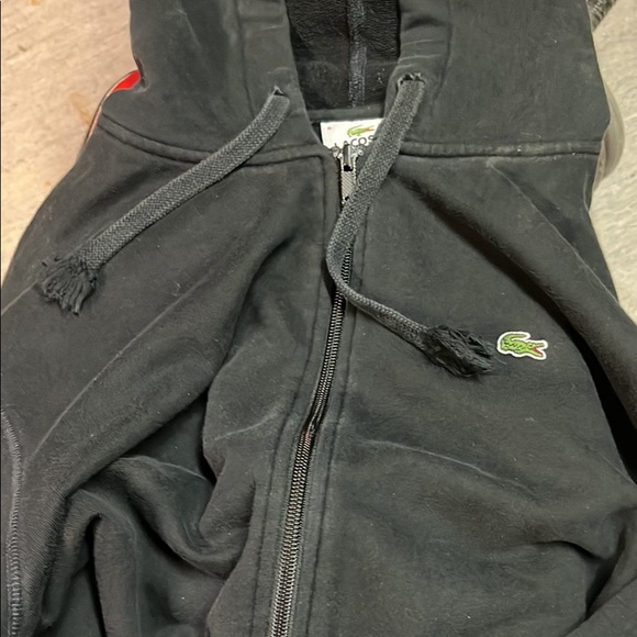Black Lacoste mens small zip up hoodie - Picture 2 of 3